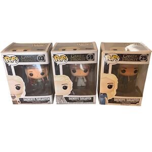 Funko POP! Game of Thrones: Daenerys Targaryen Vinyl Figure 59, 25, 03 -Lot of 3